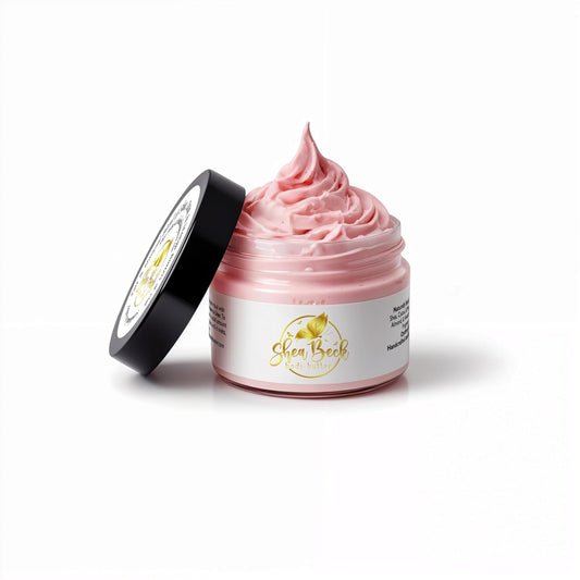 Body Butter Blend: Natural Shea, Cocoa, & Mango w/Jojoba Oil for Radiant Skin and Beard | Moisturizing (Strawberry Pound Cake)