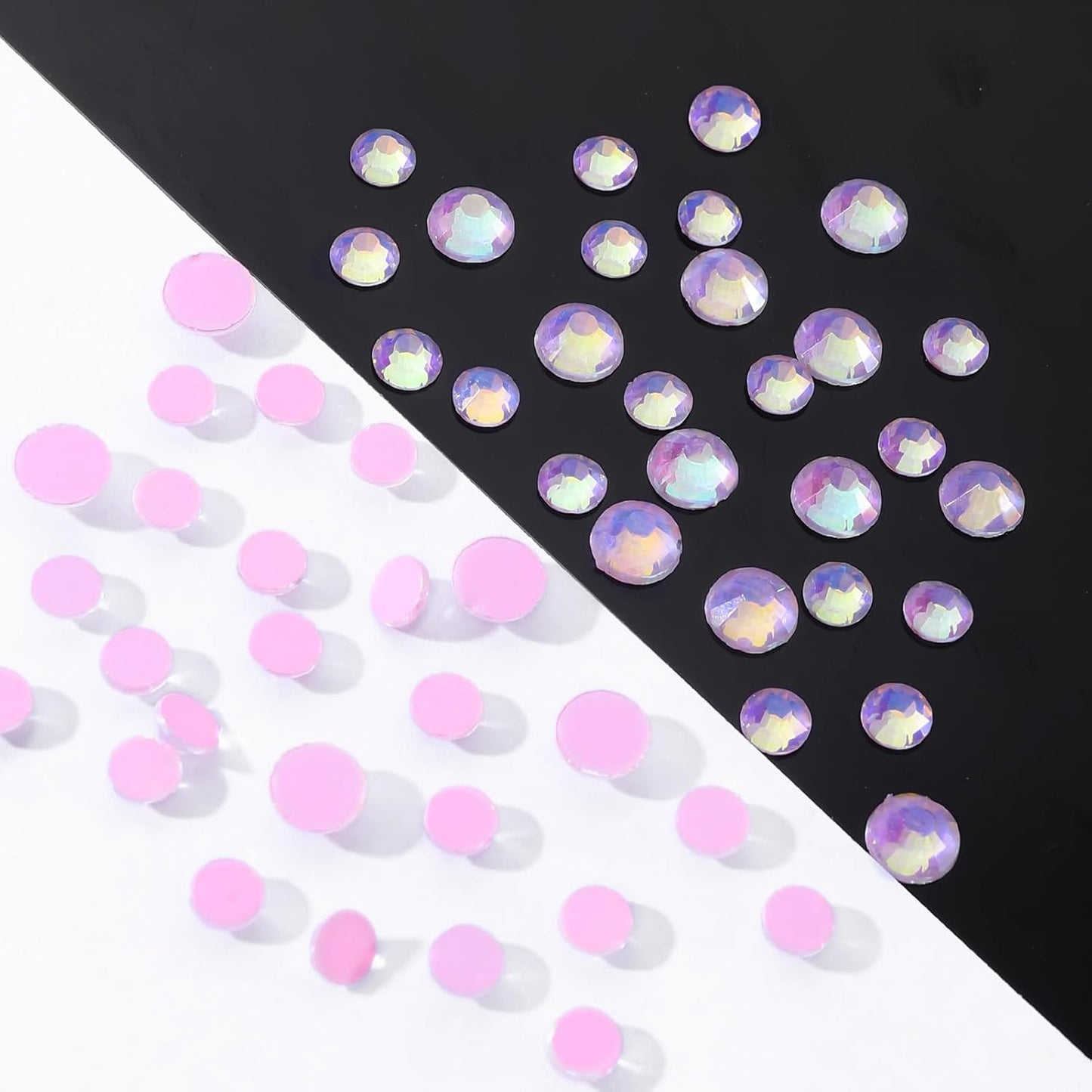 F Pink Flatback Rhinestones, Glass Rhinestones for Nail Art and Craft, Glue Fix, Loose Crystal Gemstones(F Pink, SS8, 1440pcs, 2.3-2.5mm)