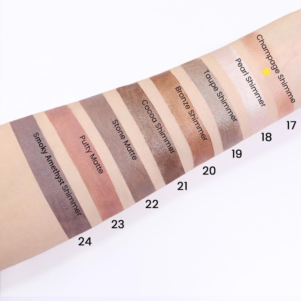 evpct 2Pcs Cream Eyeshadow Sticks Set for Eyes Waterproof, Champagne Shimmer Matte Eye shadow Stick Pencil Pen Bulk sombras en crema para ojos 17+17