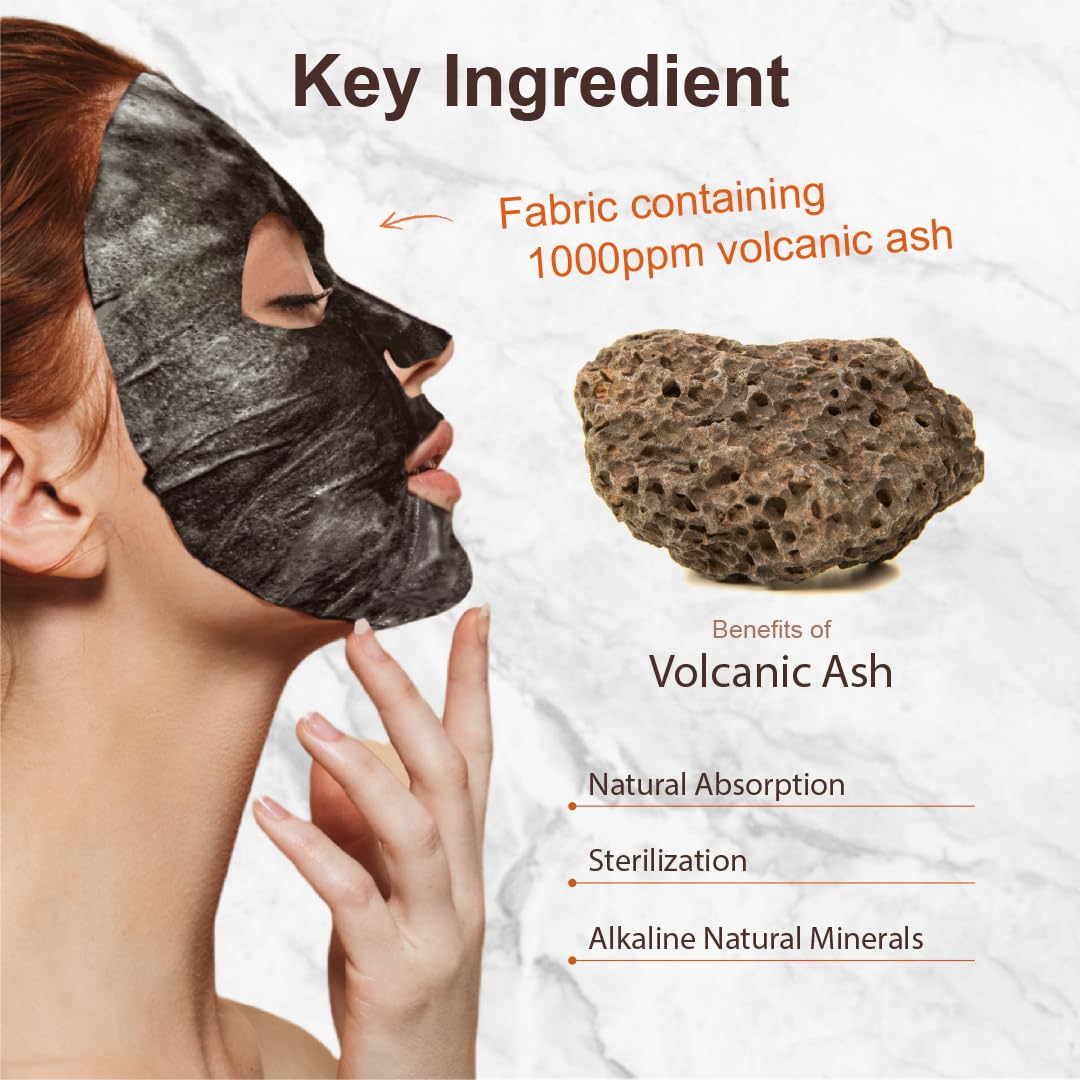 Purederm Deep Purifying Black O2 Bubble Mask Volcanic (10 Pack) - Bubble Face Sheet Mask for Purifying & Deep Cleansing