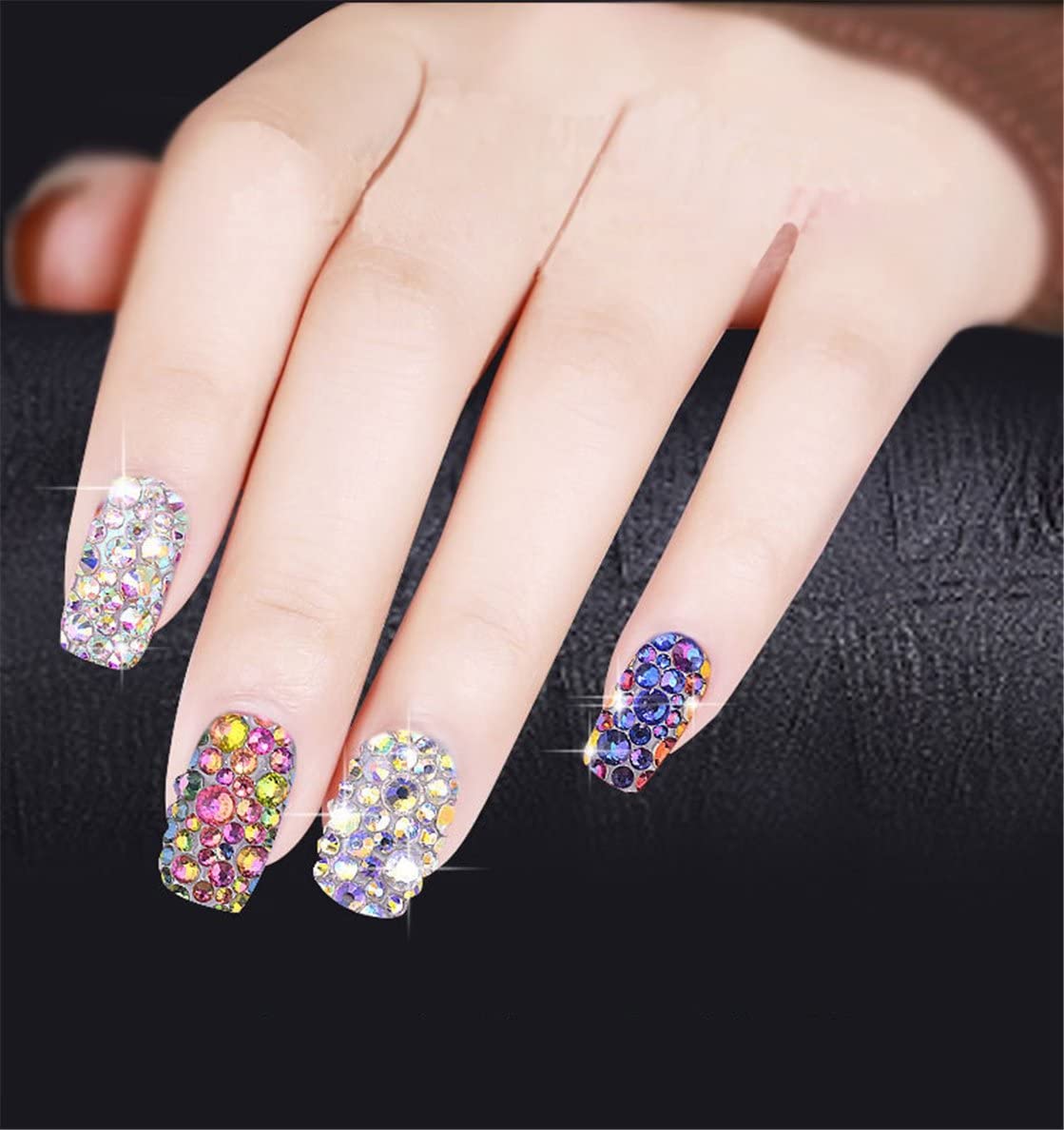 1500 Pieces SS16 4mm Flatback Rhinestones AB Clear Round Gems Crystals for Nail Art DIY Crafts Clothes Shoes Bags （Transparent Light Sapphire AB）