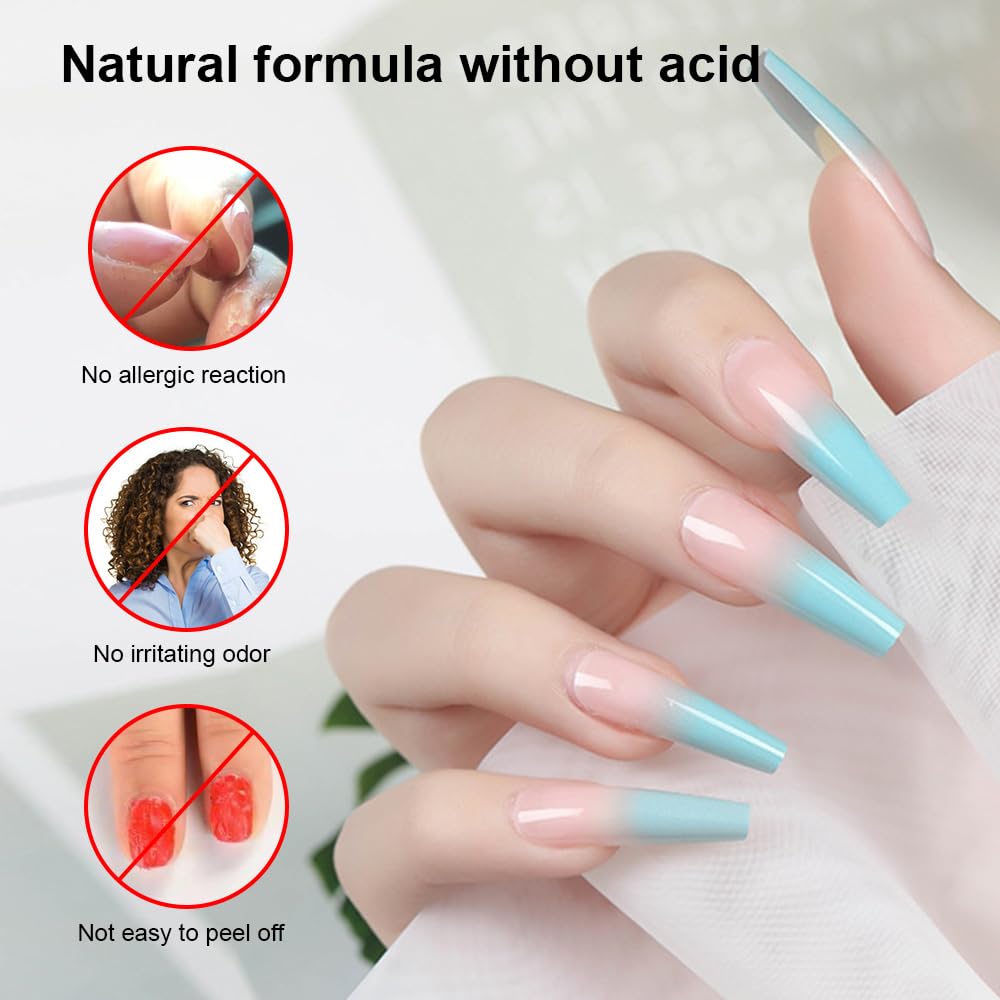 Nail Dehydrator and Primer, Nail Supplies for Acrylic and UV Gels (Blue*Green, Large)