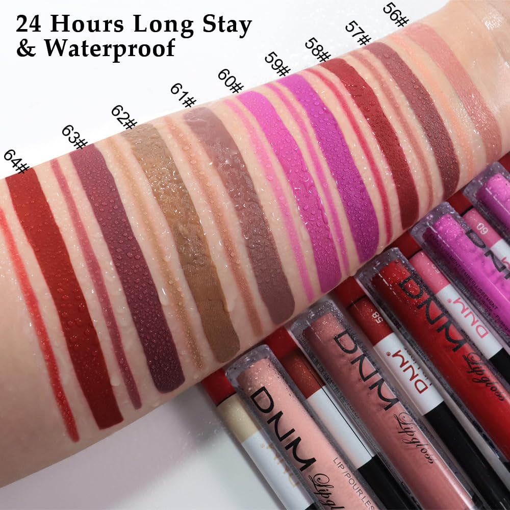 evpct 2Pcs Nude Pink Matte Lip Liner and Lipstick Combo Set for Women, Nude Lip Combo Set Liquid Lips Stick Gloss and Lipliner Stains Set Long Lasting Waterproof, Lips Makeup Pack 24 Hours originale