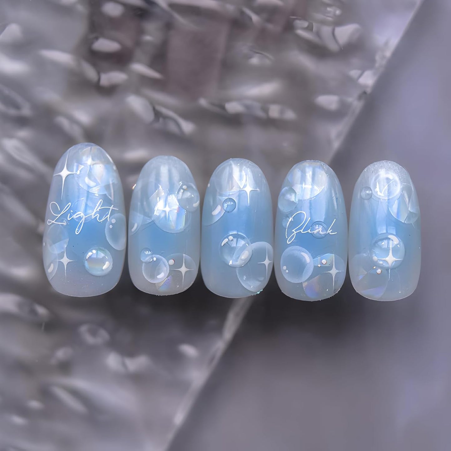 Bubble Nail Art Stickers Summer Nail Stickers for Nail Art 5D Embossed Bubble Nail Decals Star Nail Design Self Adhesive Nail Art Supplies Decoration Accessories for Women and Girls