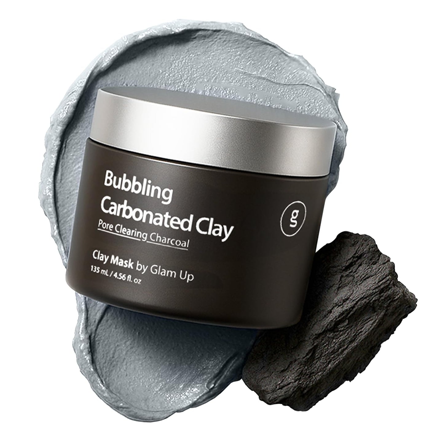 GLAM UP Clean Bubbling Carbonated Clay Mask for Face Purifying- Blackhead Remover, Peel Off, Pore Clearing, Deep Cleansing, Detoxing Bubble Clay Mask, Vegan 135ml (4.56 Fl Oz)