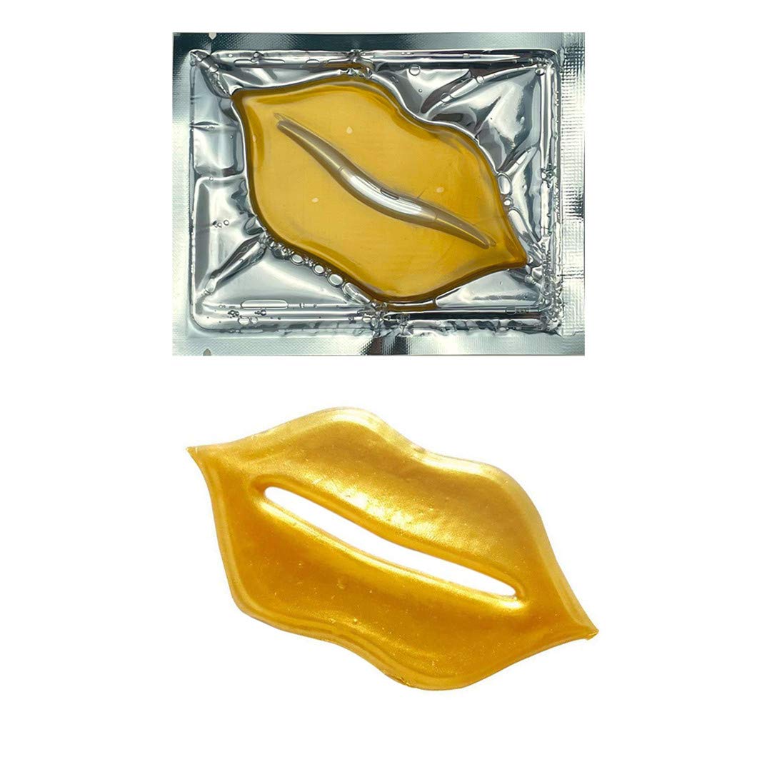 30PCS Collagen Lip Masks,Crystal Moisturizing Lip Care Pads Lip Patches for Dry Lips & Anti-Chapped, Smoothing Lip Fine Lines, Plumping Your Lips Attractive, Gold