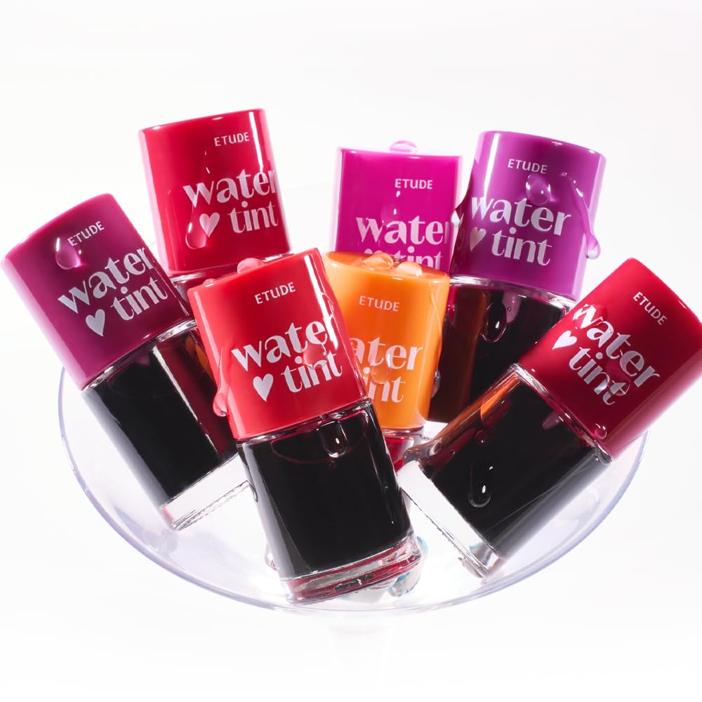 ETUDE Dear Darling Water Tint #4 Red Grapefruit Ade (9g) | Vivid Color Lip Stain with Moisturizing Weightless & Non-sticky Finish Lip Stain | Korean Makeup, Kbeauty
