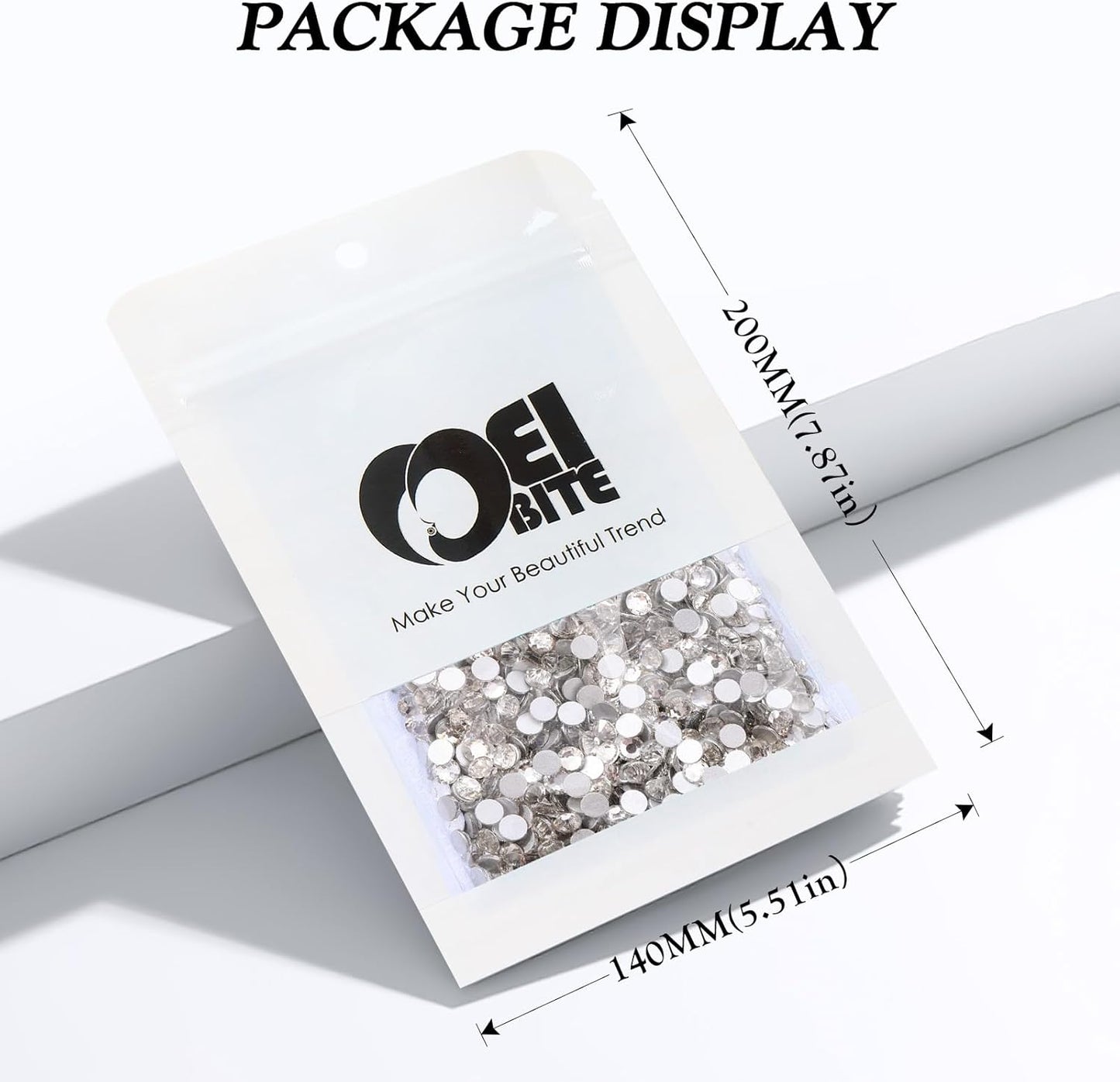 Crystal Clear Flatback Rhinestones, Glass Rhinestones for Nail Art and Craft, Glue Fix, Loose Crystal Gemstones(Crystal, SS20, 2880pcs, 4.6-4.8mm)