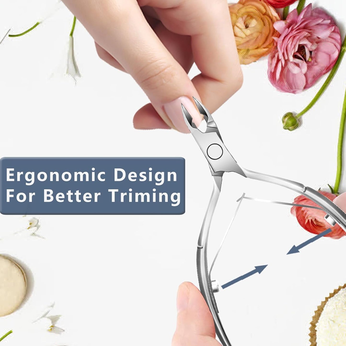 Cuticle Trimmer Cuticle Nippers, Durable Cuticle Cutter, Salon Toe Nail Cuticle Clippers, Stainless Steel Cuticle Remover Cuticle Scissor, Pedicure Manicure Tools for Fingernails and Toenails