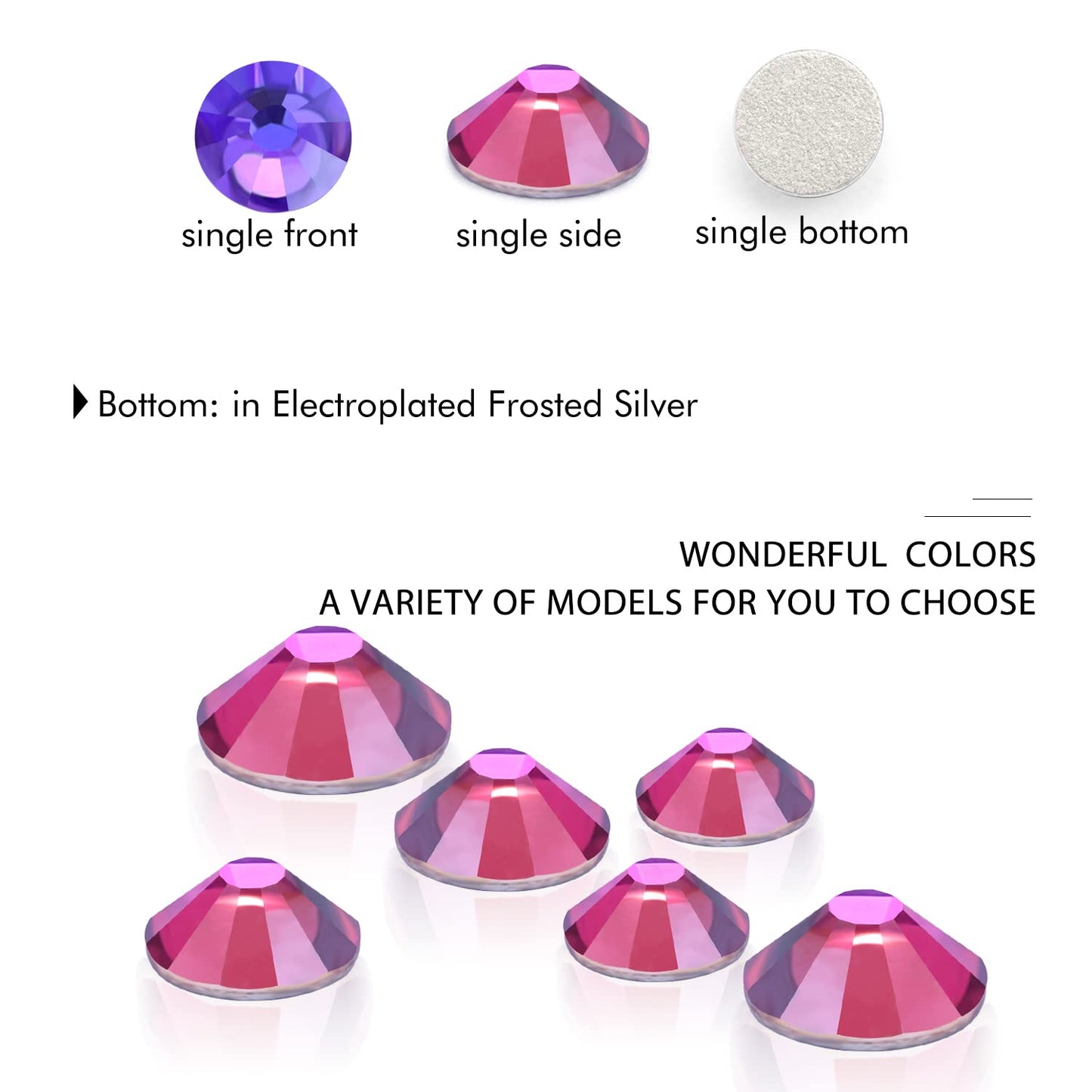 1440Pcs Purple Velvet Crystal Rhinestones,Glass Flatback Rhinestones Gemstones Small for Nail Face Makeup Art Crafts Clothes Decoration - (SS8,2.4mm,Purple Velvet)