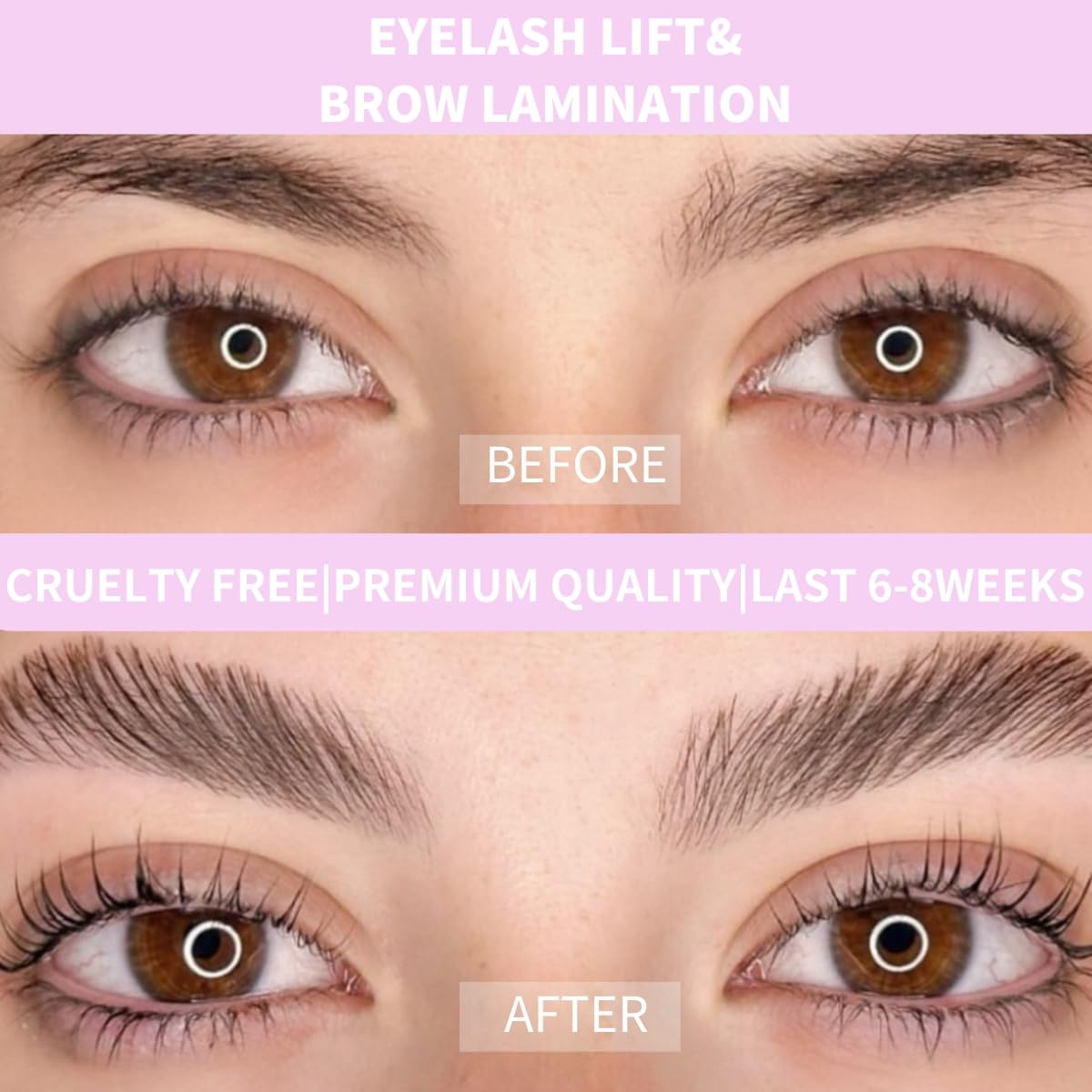 Lash Lift Kit Brow Lamination Kit 2 in 1 Solution, Professional Eyebrow and Eyelash Perm Kit, 6-8 Weeks Long Lasting for Professional and DIY Use