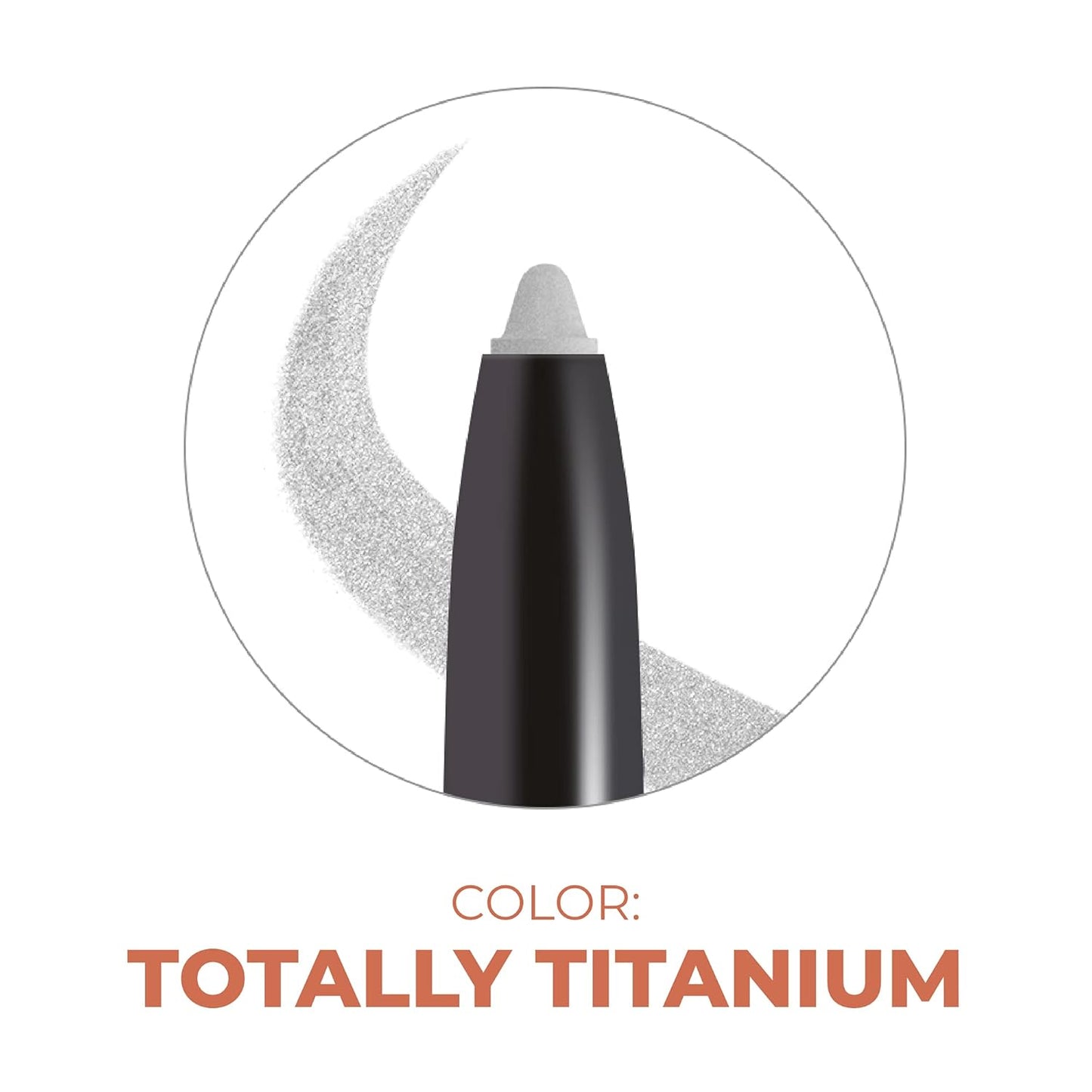 Beauty For Real I-Line 24-7 Eyeliner, Totally Titanium - Striking Silver Metallic - Long-Wearing, Waterproof Gel Formula - Safe for Sensitive Eyes & Contact Lens Wearers - 0.01 oz