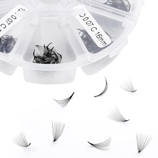 Premade Fans for Eyelash Extension: 6D, Wendy Lashes, Handmade Fans, Pre-made, For Lash-Artists, C, 9-16mm