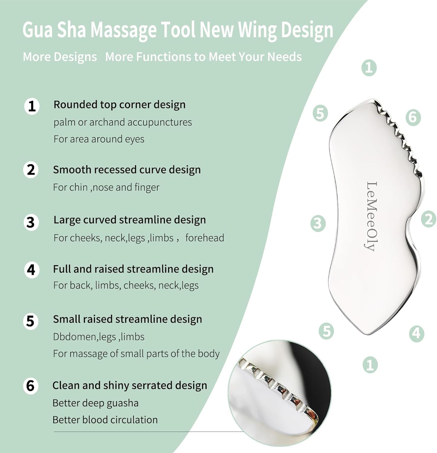 Face Roller Massager Skin & Gua Sha Facial Tools Stainless Steel, Facial Massage Skin Care for Face Neck Body, Reduce Puffiness Remove Wrinkles, Valentines Gift for Women
