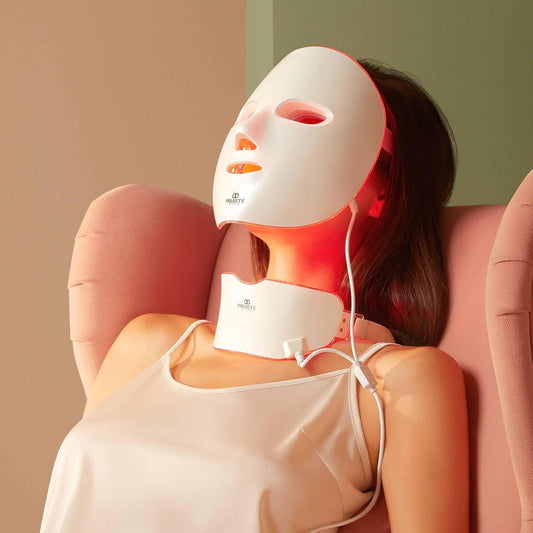 Project E Beauty LightAura Plus | LED Face & Neck Mask Skin Rejuvenation | LED Therapy Photon Mask | 7 Colors | Anti Aging | Spot Removal | Reduce Wrinkles | Anti-inflammation | Skincare Device