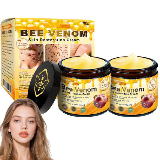 Bee Venom Skin Restoration Cream, Bee Venom Skin Treatment Cream, Repair and Wrinkle Reducing Comprehensive Moisturizer for All skin Types 2PC