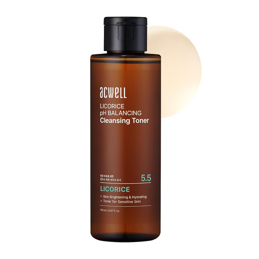 ACWELL Licorice pH Balancing Cleansing Toner 5.1 fl.oz. - PH5.5 Hydrating Makeup Cleansing Astringent - Skin Clearing, Reduce Pigmentation, Acne and Dark Spots