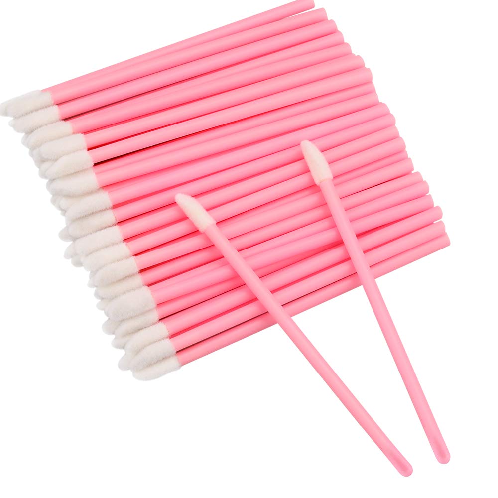 G2PLUS 200PCS Lip Gloss Applicators, Disposable Lip Brushes, Lipstick Gloss Wands Applicator Perfect Makeup Tool Kits (Pink)