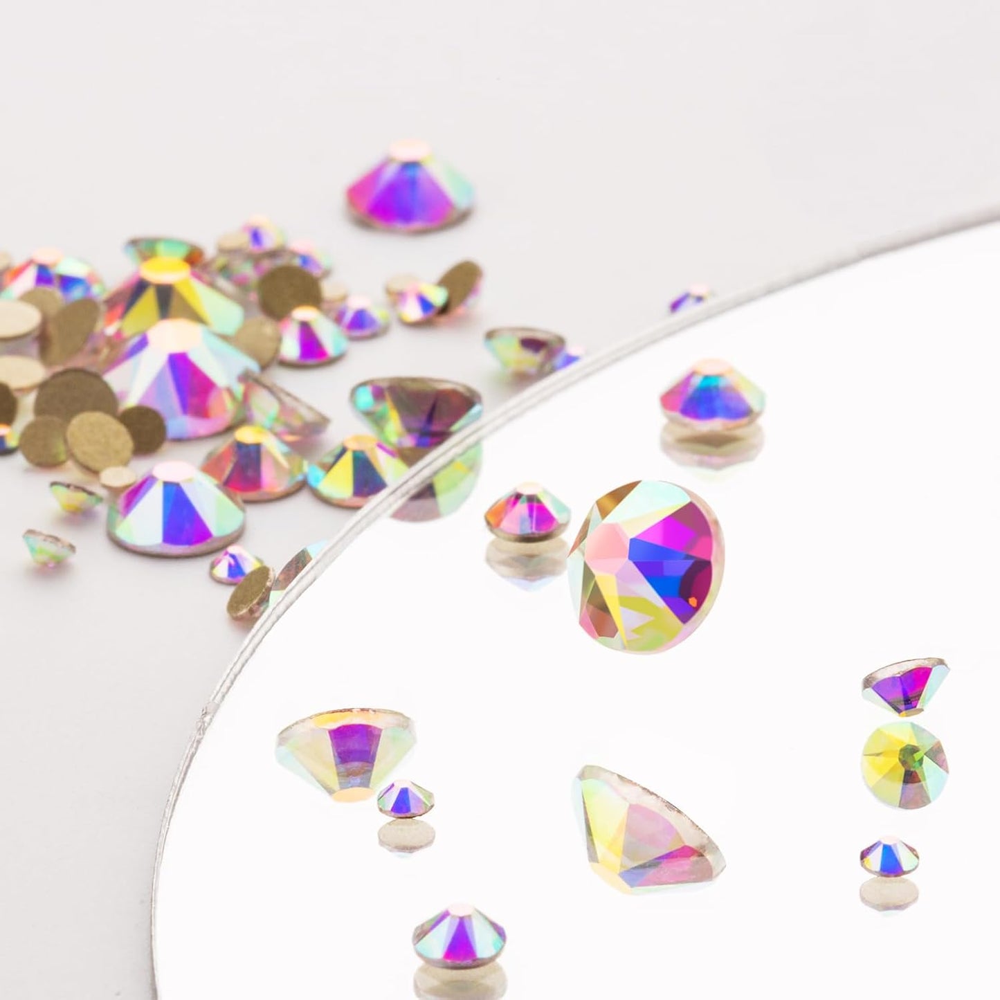 Novani Crystal AB Rhinestones 1440pcs Flat Back Round Rhinestone Style 2088 Sparkly Crystal Gemstones for Nail Art and Crafting SS6,1.9-2.0mm