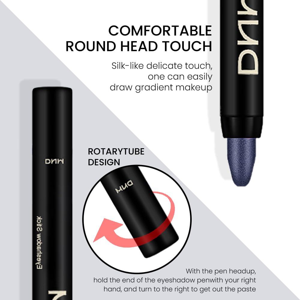 Kaely 2Pcs Cream Eyeshadow Sticks Set for Eyes Waterproof,Midnight Blue Shimmer Eye shadow Stick Pencil Pen Bulk sombras en crema para ojos 31+31