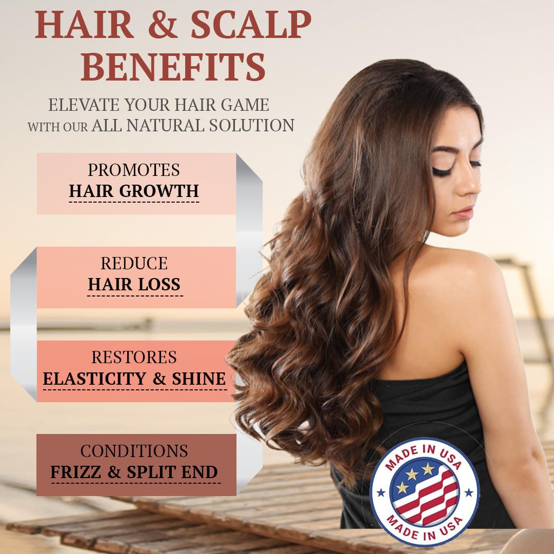 100% Pure Rosemary Oil for Hair Growth, Infused with Biotin, Jojoba & castor Oils - Natural Hair Strengthening Serum, Scalp and Beard Oil, Aceite De Romero Para El Cabello