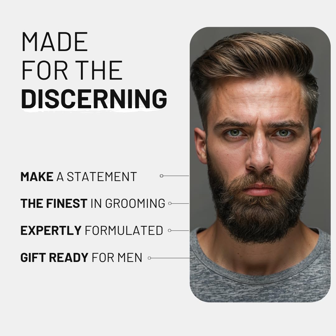 Black Oud Beard Oil for Men – Natural Beard Growth Oil with Argan & Avocado Oils – Sandalwood Scent – Softens, Strengthens & Conditions Facial Hair – 30ml Bottle