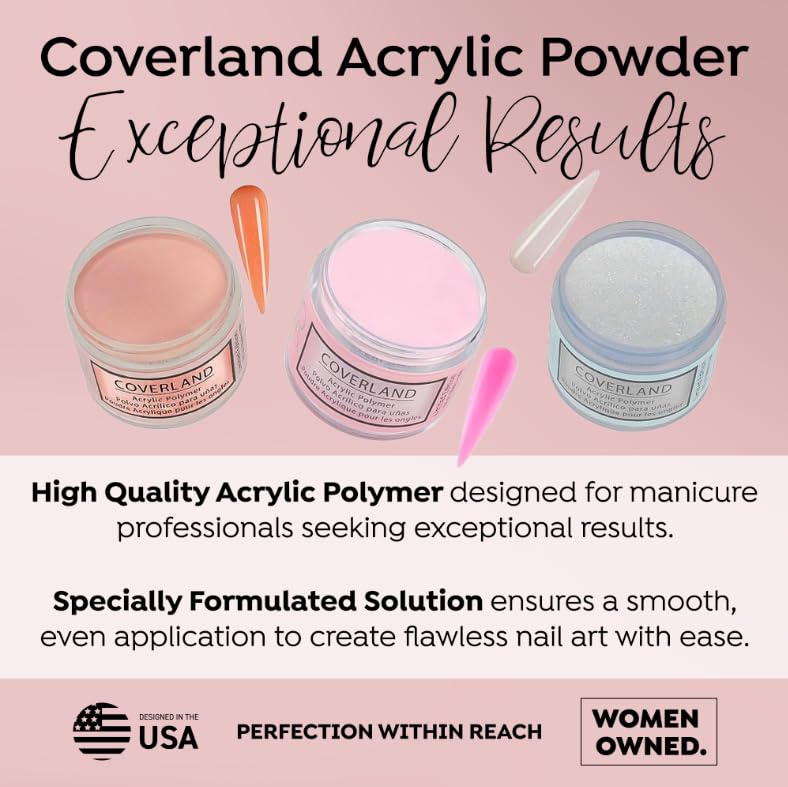 Tones Coverland Acrylic Nail Powder "Chic and Curvy" - Limited Edition Acrylic Powder for Nail Design, Sculpting, and Masking Nail Bed Imperfections - Professional Acrylic Nail Supplies - (1.5 Oz)