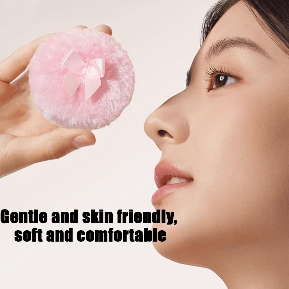 Luxury 4 Inch Glass Loose Powder Container with 2 Soft 3.5" Puffs｜Non-Sealed Refillable Organizer Storage for Body Powder Makeup & Jewelry & Setting Applicator(Butterfly-Colorful)