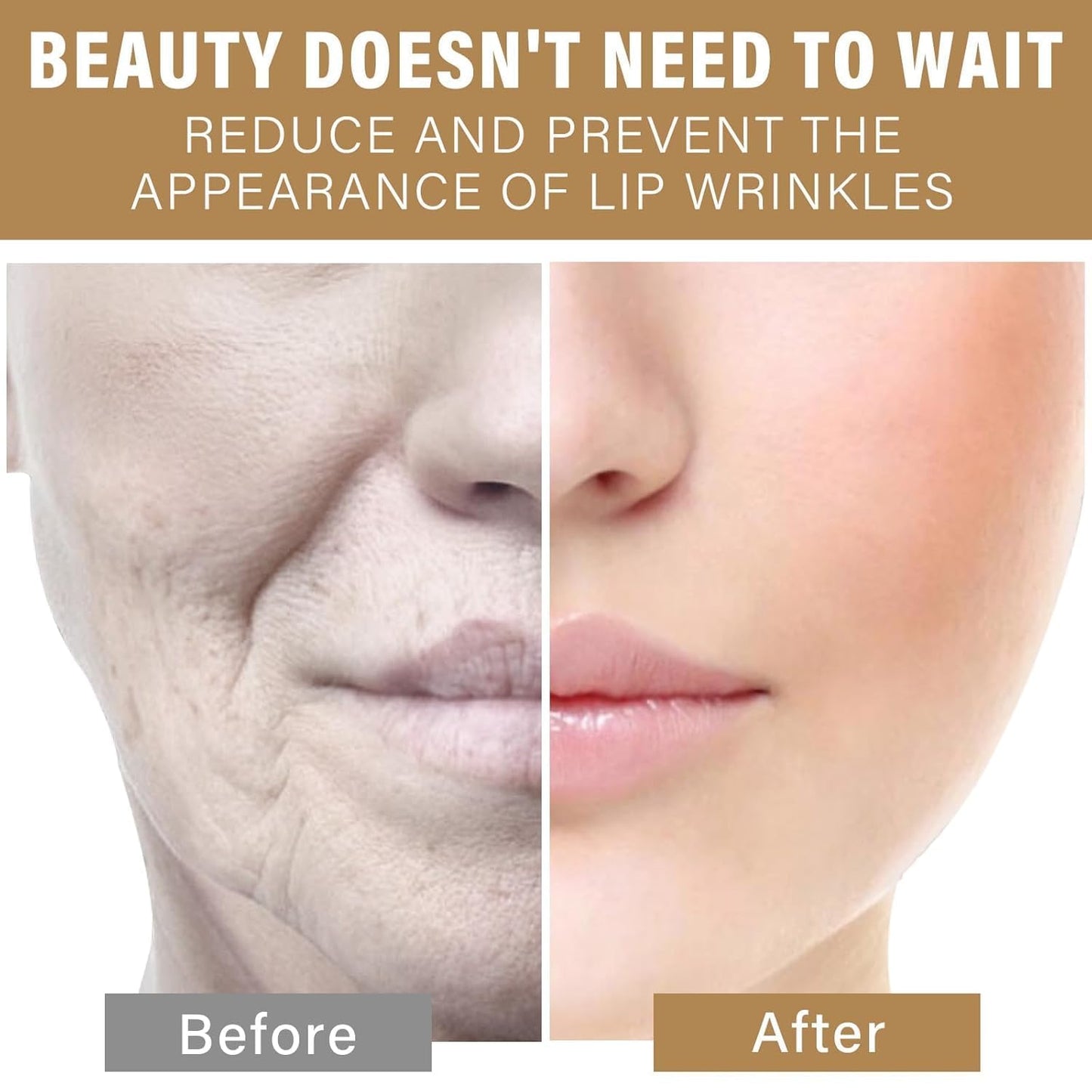 Anti Wrinkle Patches for Lip, Smooth Fine Lines & Wrinkles, Silicone Wrinkle Patches with Hydrolyzed Collagen with Aloe,Vitamin E - Overnight Lift Lines Treatment, Gold