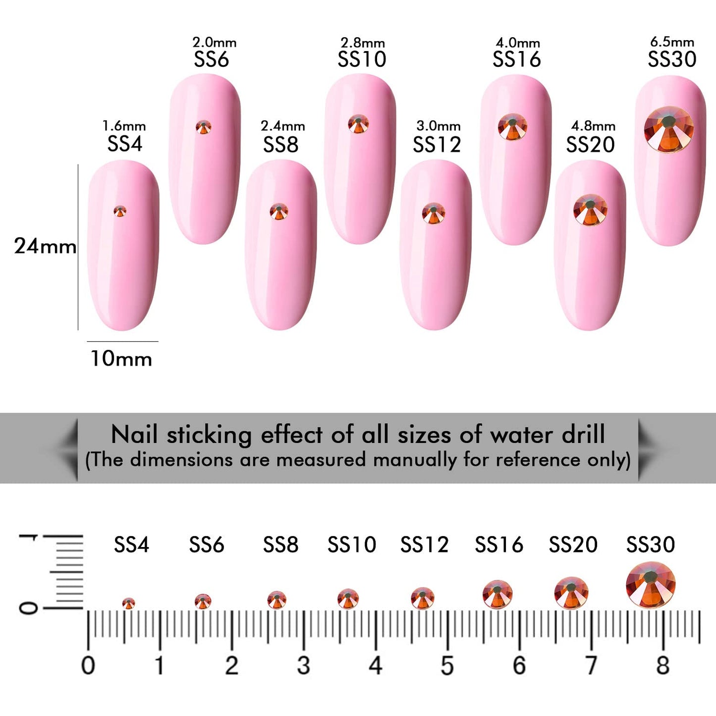 1440Pcs Amber Crystal Rhinestones,Glass Flatback Rhinestones Gemstones for Nail Face Makeup Art Crafts Clothes Decoration - (SS20,4.8mm, Amber)