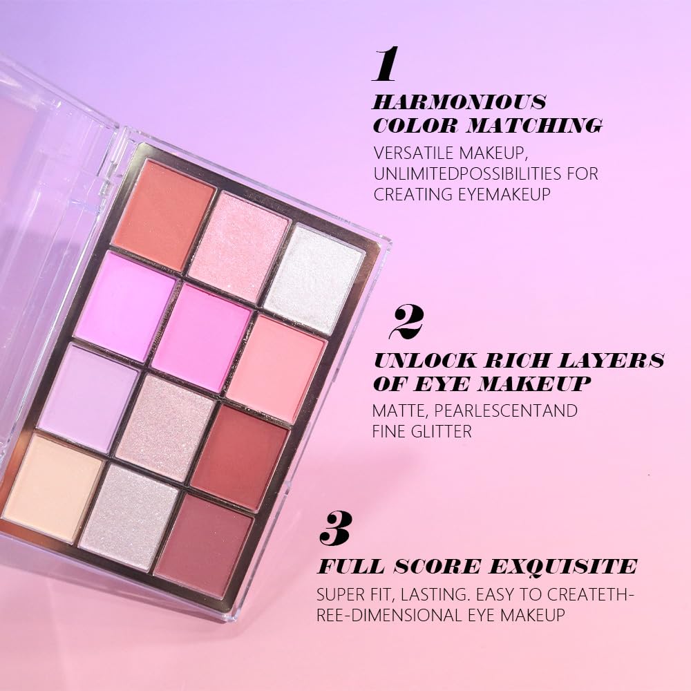 Silver Purple Mauve Eyeshadow Palette,Natural Neutral Warm Cream Light Colors Eyeshadow Palette,Eye Shadow Palette Long Lasting Naturing-Looking Make Up Pallets for Women,Vegan