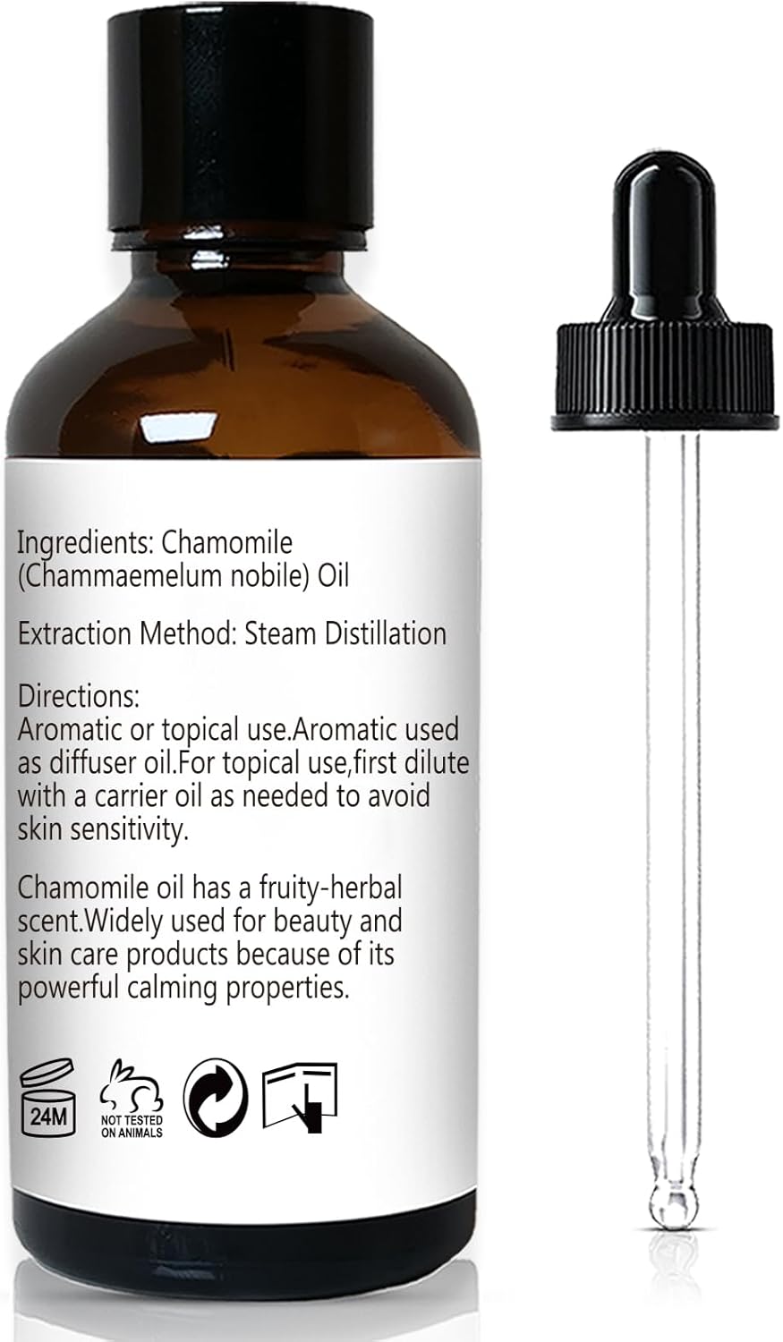 Chamomile Essential Oil 1 Oz - Pure Chamomile Oil for Skin, Relaxation & Aromatherapy, Diffuser, Massage & DIY