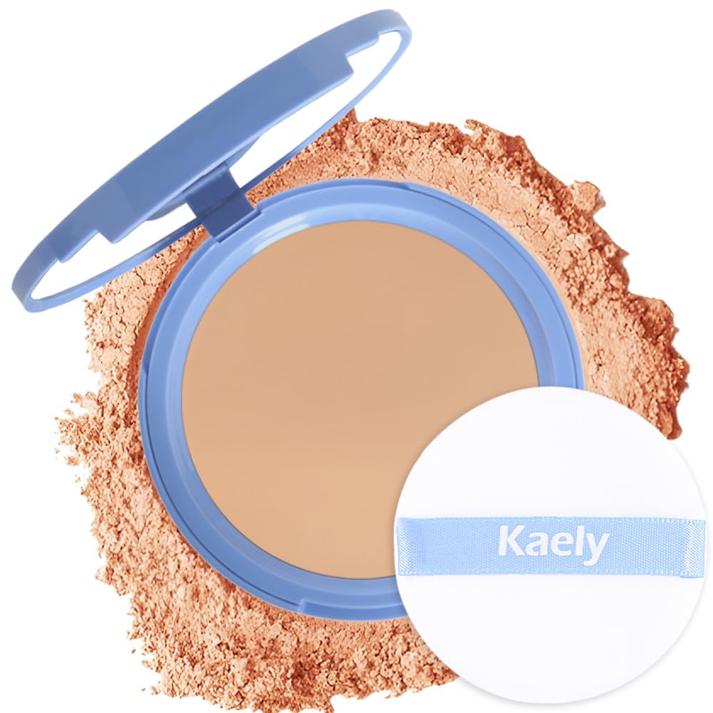 Kaely Oil Control Face Pressed Powder, Perfection Matte Compact Powder, Long Lasting Waterproof Finishing Powder Makeup, polvo compacto de maquillaje, Lightweight, Vegan, 245 Radiant Honey