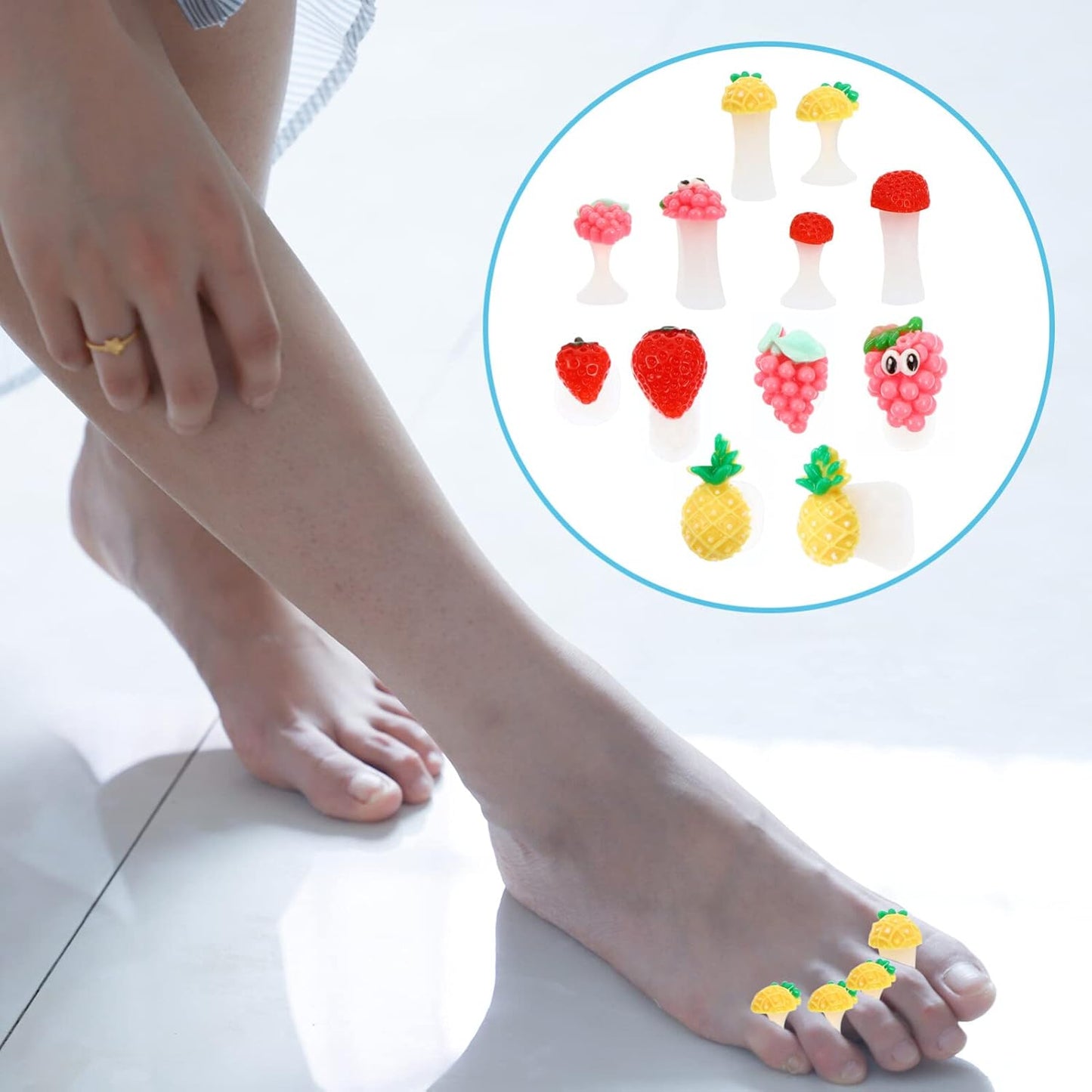 Beaupretty 24Pcs Nail Art Toe Separator Set - Silicone Toe Spacers for Perfect Pedicure Washable and Reusable Ideal for Nail Polish and Foot Care