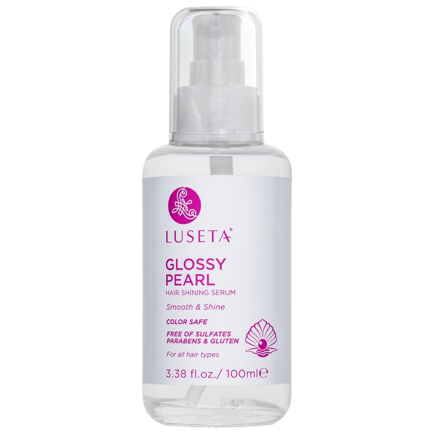 Luseta Glossy Pearl Shining Serum for Frizzy Hair Smoothing and Nourishing with Pearl Extract, Awakening Shine for Dull Hair - 3.38 oz