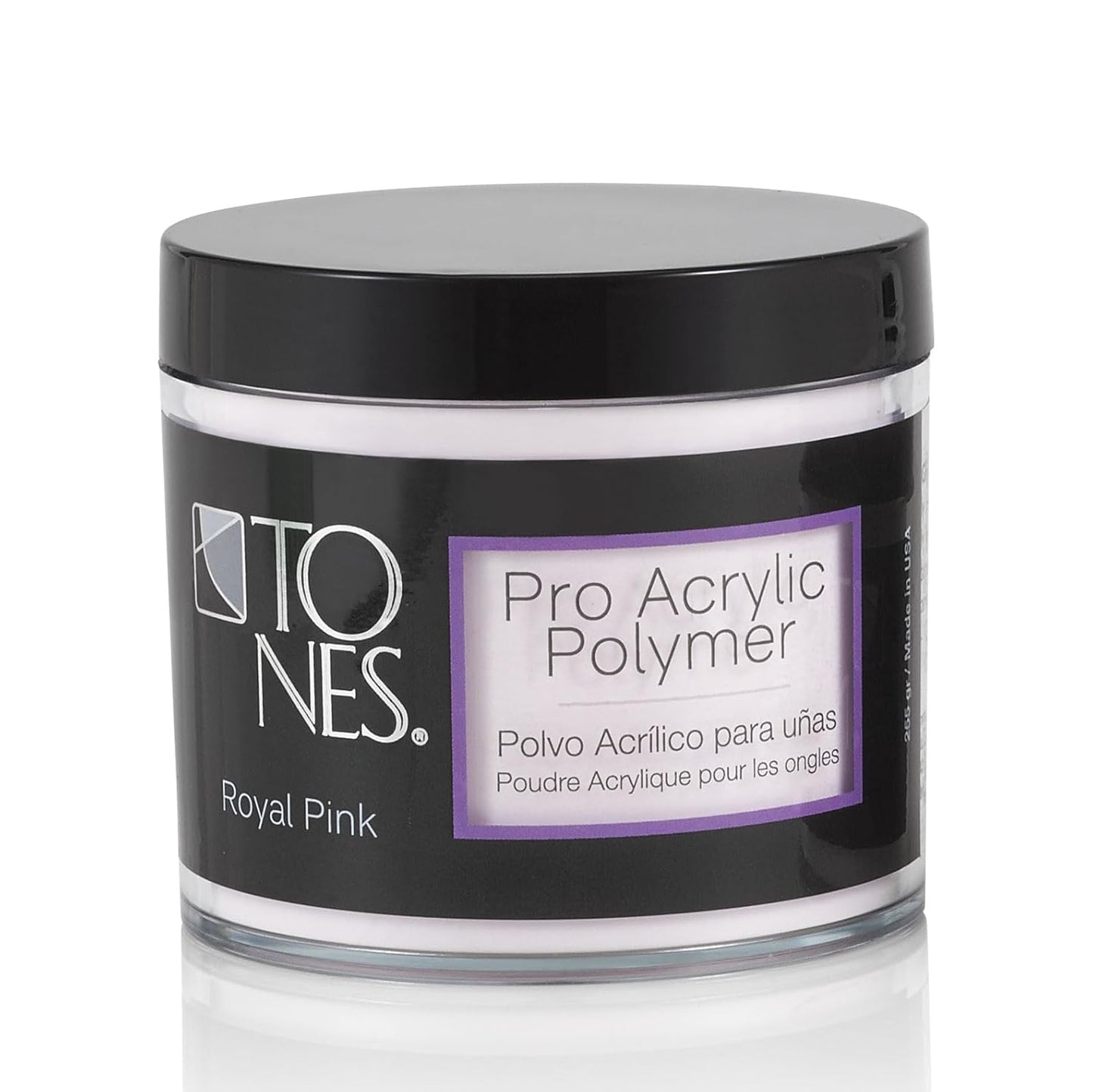 Tones Pro Acrylic Nail Powder, Royal Pink (Soft, Creamy Pastel Pink), (8.5 Fl Oz) - Long-Lasting & Non-Yellowing Polymer for Salon Quality Nail Extensions & 3D Art