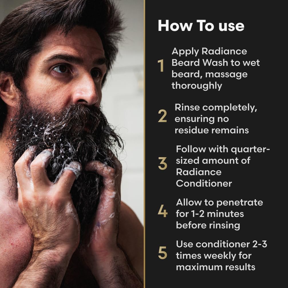 The Beard Struggle Radiance Beard Wash & Conditioner Bundle for Men - Platinum Collection - Pack of 2 - Aesir's Triumph - Nourish, Cleanse, Soften, & Strengthen Beard