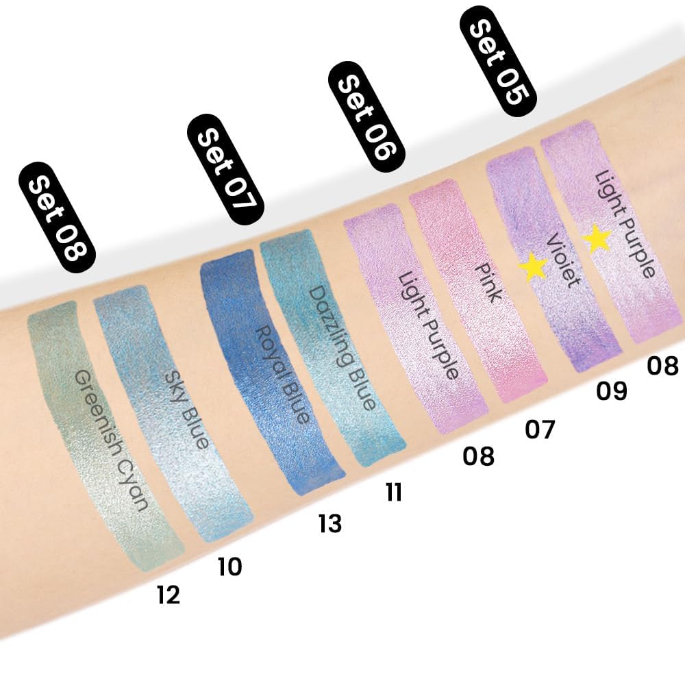evpct 2Pcs Cream Eyeshadow Sticks Set for Eyes Light Purple & Violet Shimmer Eye Crayon Shadow Brightener Stick Pencil Pen Bulk sombras en crema para ojos 08+09