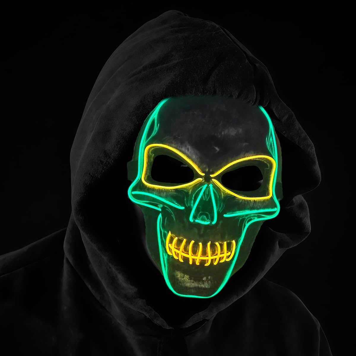 OceanWings Halloween Mask LED Light up Costumes Scary Mask for Party Supplies Favor