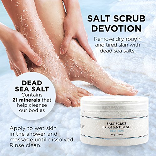 Vivo Per Lei Body Scrub - Exfoliating Body Scrub with Dead Sea Minerals - Dead Sea Salt Scrub for Hands & Legs - Body Exfoliant for a Supple Beach Body - 350 g/ 12.34 oz