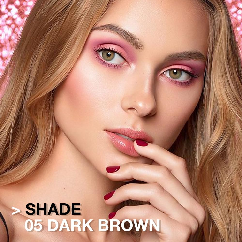 Eye Brow Pencils for Women, Retractable Soft Brown Eyebrow Pencil with Brow Brush for Eye Makeup, Ultimate Thin Definer Pencils, Fine Tip lapiz de cejas-Dark Brown