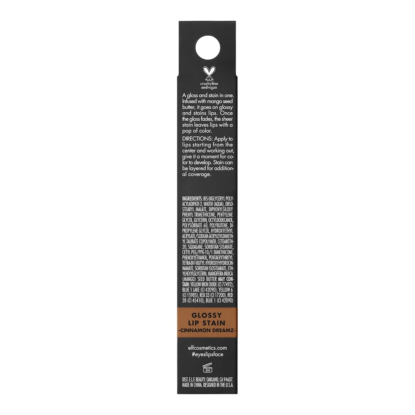 e.l.f. Glossy Lip Stain, Long-Lasting, Lightweight Lip Stain For A Sheer Pop Of Color & Subtle Gloss Finish, Vegan & Cruelty-Free, Cinnamon Dreamz