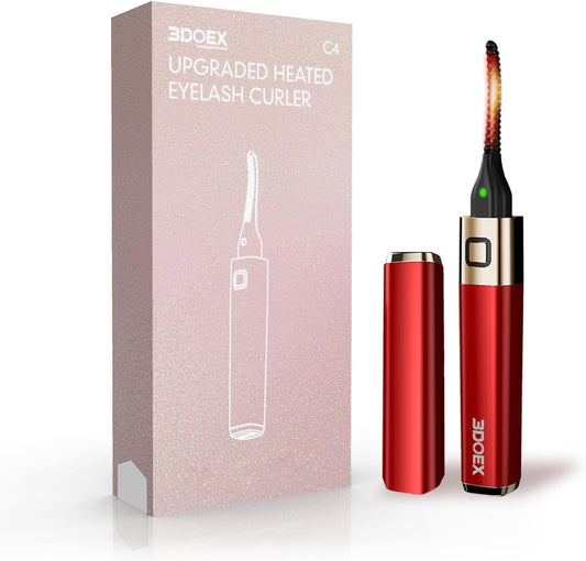 Heated Eyelash Curler, Mini Electric Eyelash Curler, Best Eye lash Curler 10-Second Salon Curls, Dual-Temperature Smart Memory, Safe & Travel-Friendly
