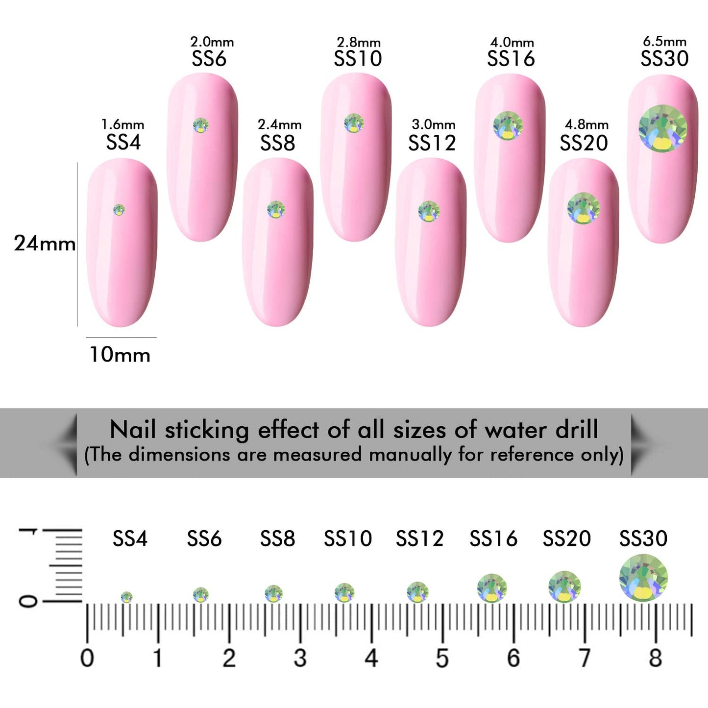 1440Pcs Light-green Ab Crystal Rhinestones,Glass Flatback Rhinestones Gemstones Small for Nail Face Makeup Art Crafts Clothes Decoration-(SS10,2.8mm,Light-green Ab)