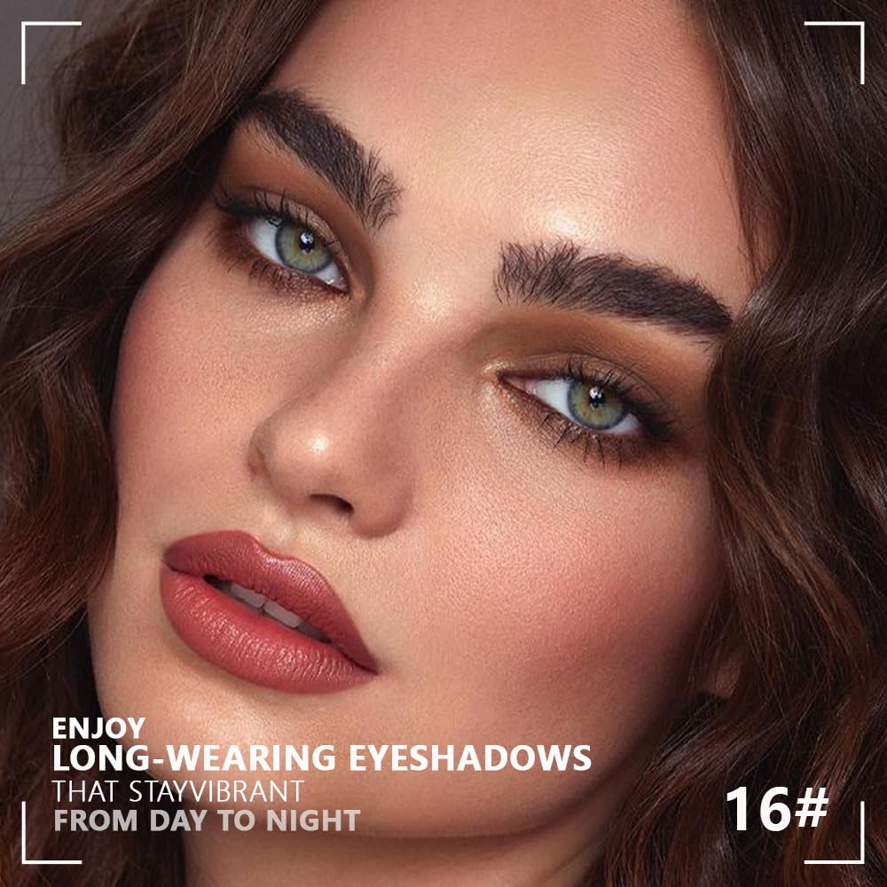 Powder Eyeshadow Quad, Light Medium Beige Brown Matte Eye Shadow Palette Makeup, Neutral Vegan Shimmer Quads Eye Shadow Palette for Older Women Pigmented Waterproof, paleta de sombras de ojos