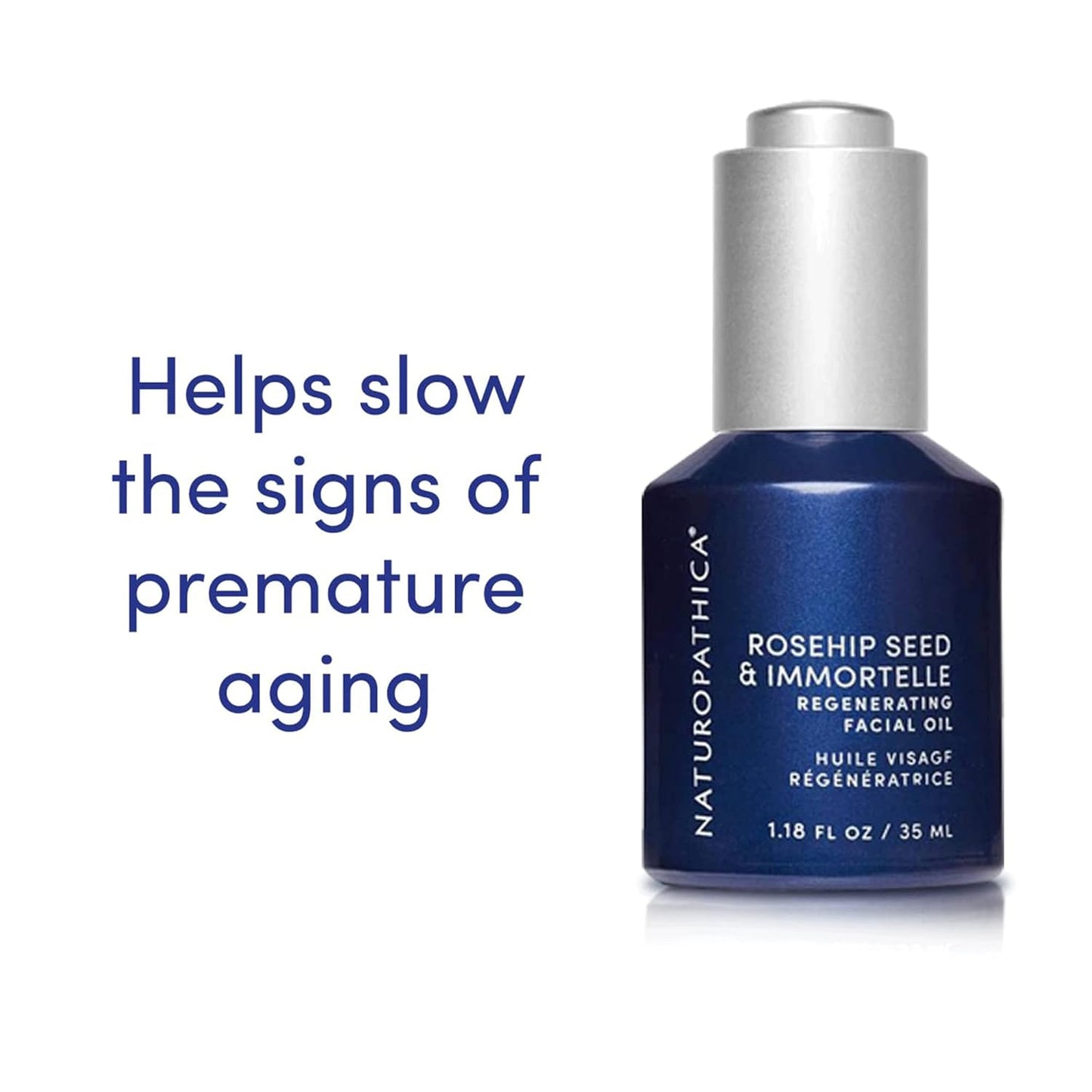 Naturopathica Rosehip Seed & Immortelle Regenerating Facial Oil, Daily Face Oil for Softened Fine Lines and a Healthy Glow, Lightweight Face Oil for Men and Women, 1.18 fl oz