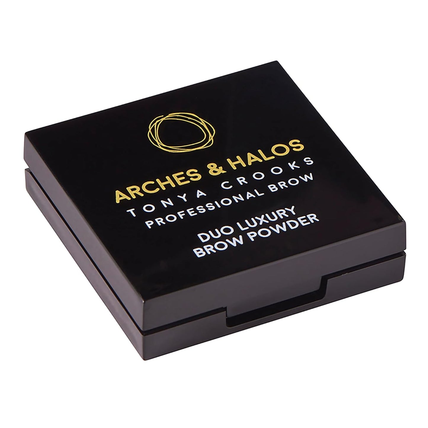 Arches and Halos Duo Luxury Brow Powder - Eyebrow Shaper and Color - Powder Compact with 2 Neutral Shades - Warm Brown - 0.1 oz