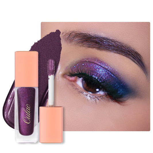 Oulac Liquid Glitter Eyeshadow - Metallic Purple Liquid Eyeliner - Non-Creasing, Lightweight, Moisturizing Formula - Easy to Remove - Vegan & Cruelty-Free (26)