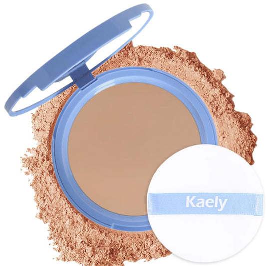 Kaely Oil Control Face Pressed Powder, Perfection Matte Compact Powder, Long Lasting Waterproof Finishing Powder Makeup, polvo compacto de maquillaje, Lightweight, Vegan, 220 Sand