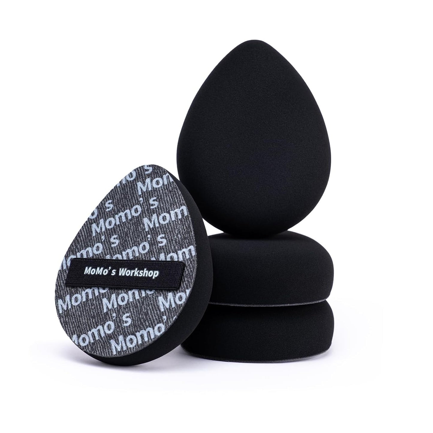 Black Denim Makeup Sponges,Blender Sponges for Foundation & Concealer, Non-Absorbent Rubycell, Large Beauty Sponge,Makeup on Details Targeted, Travel Friendly & Reusable,2pcs